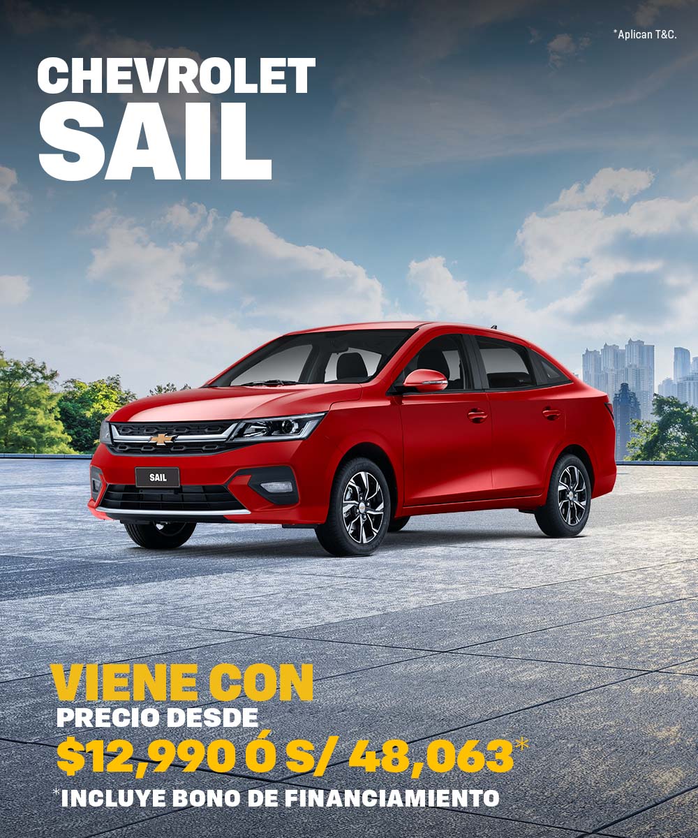 ¡llévate tu Chevrolet Sail este mes!