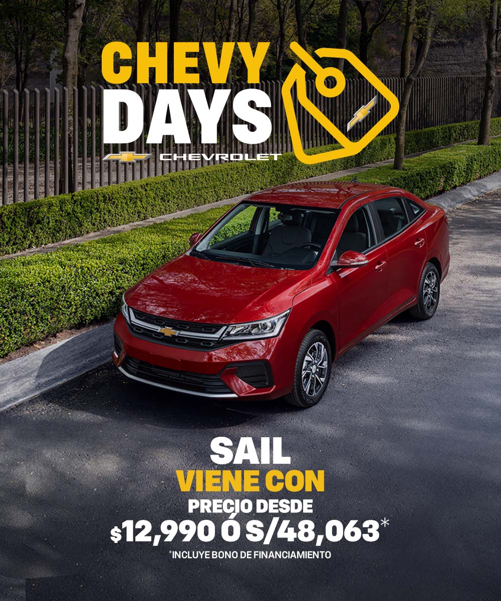 ¡llévate tu Chevrolet Sail este mes!
