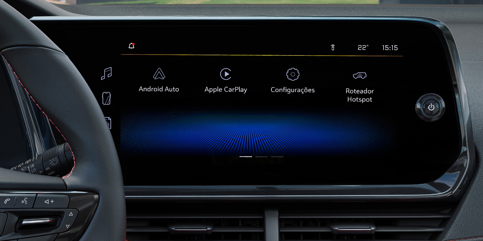 Pantalla central multimedia de la Chevrolet Tracker 2026